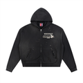 Built Different Oversized Zip Hoodie — Black
