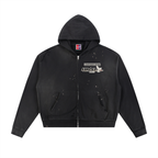 Built Different Oversized Zip Hoodie — Black