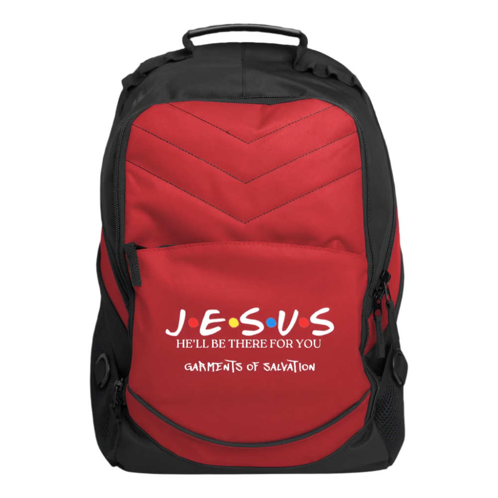 He'll Be There Computer Backpack - red