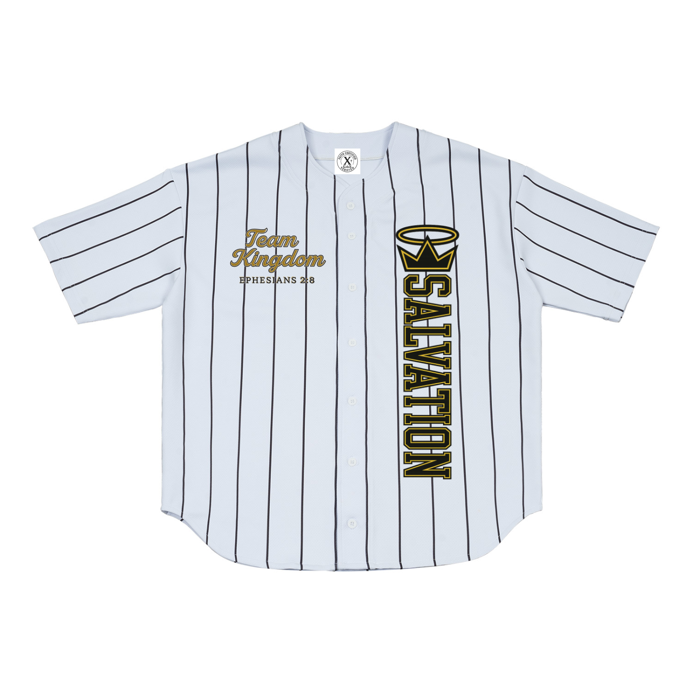 Disciple Baseball Jersey — White Pinstripe