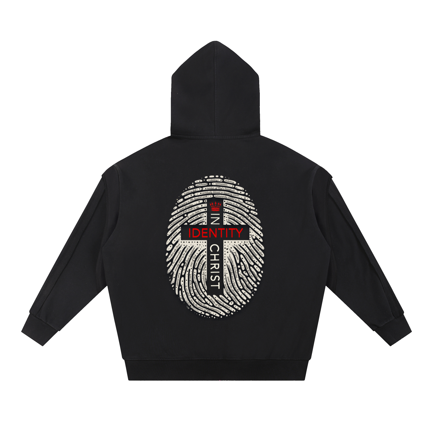 Identity/King Oversized Zip Hoodie — Black