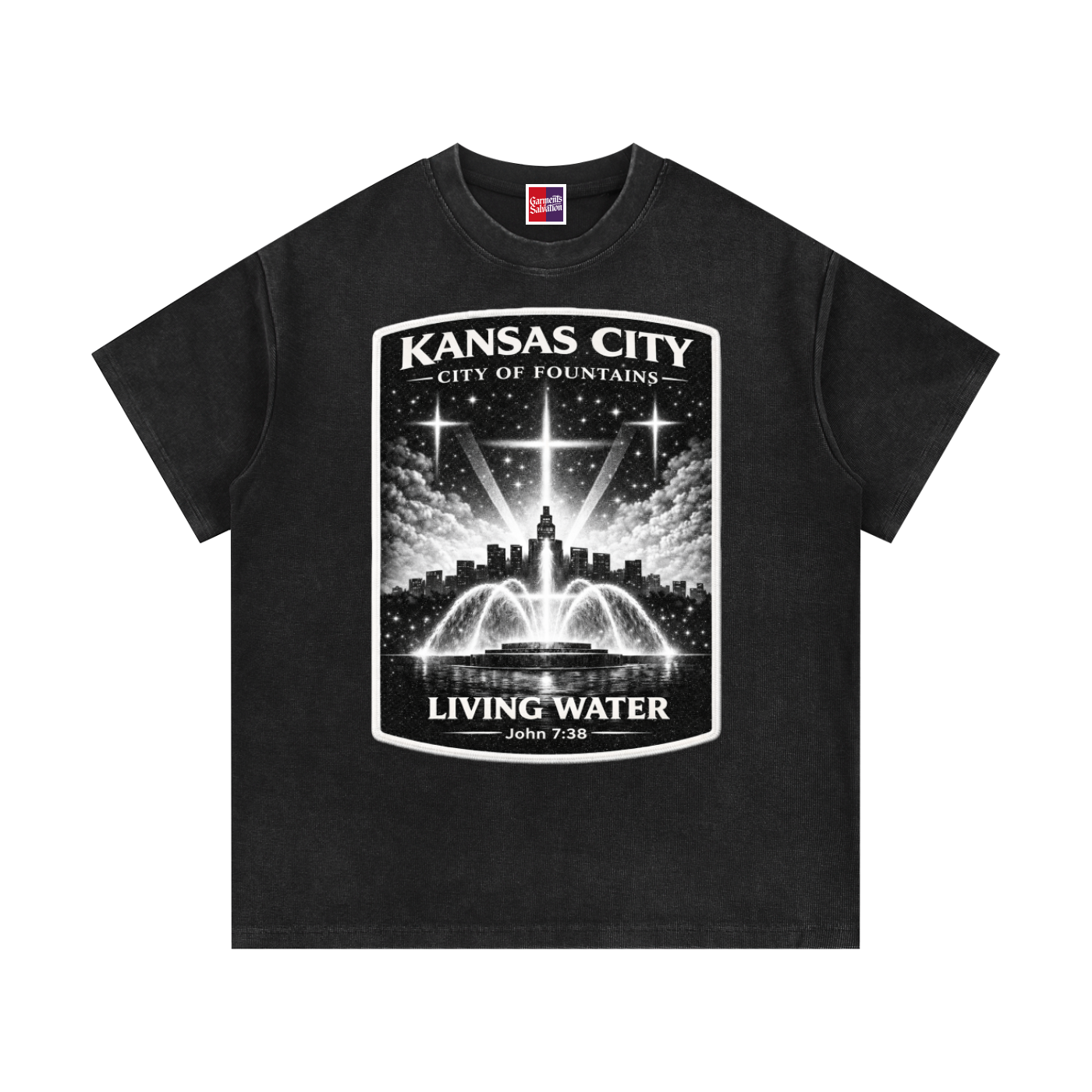 City of Fountains Tee — Black