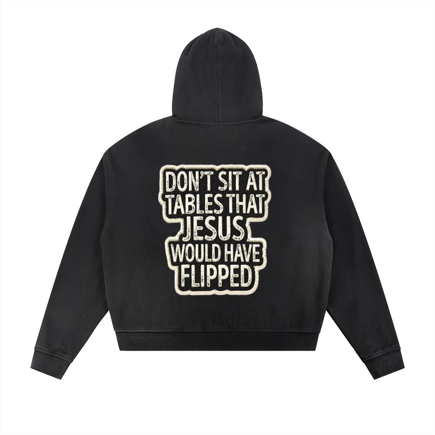 Built Different Oversized Zip Hoodie — Black