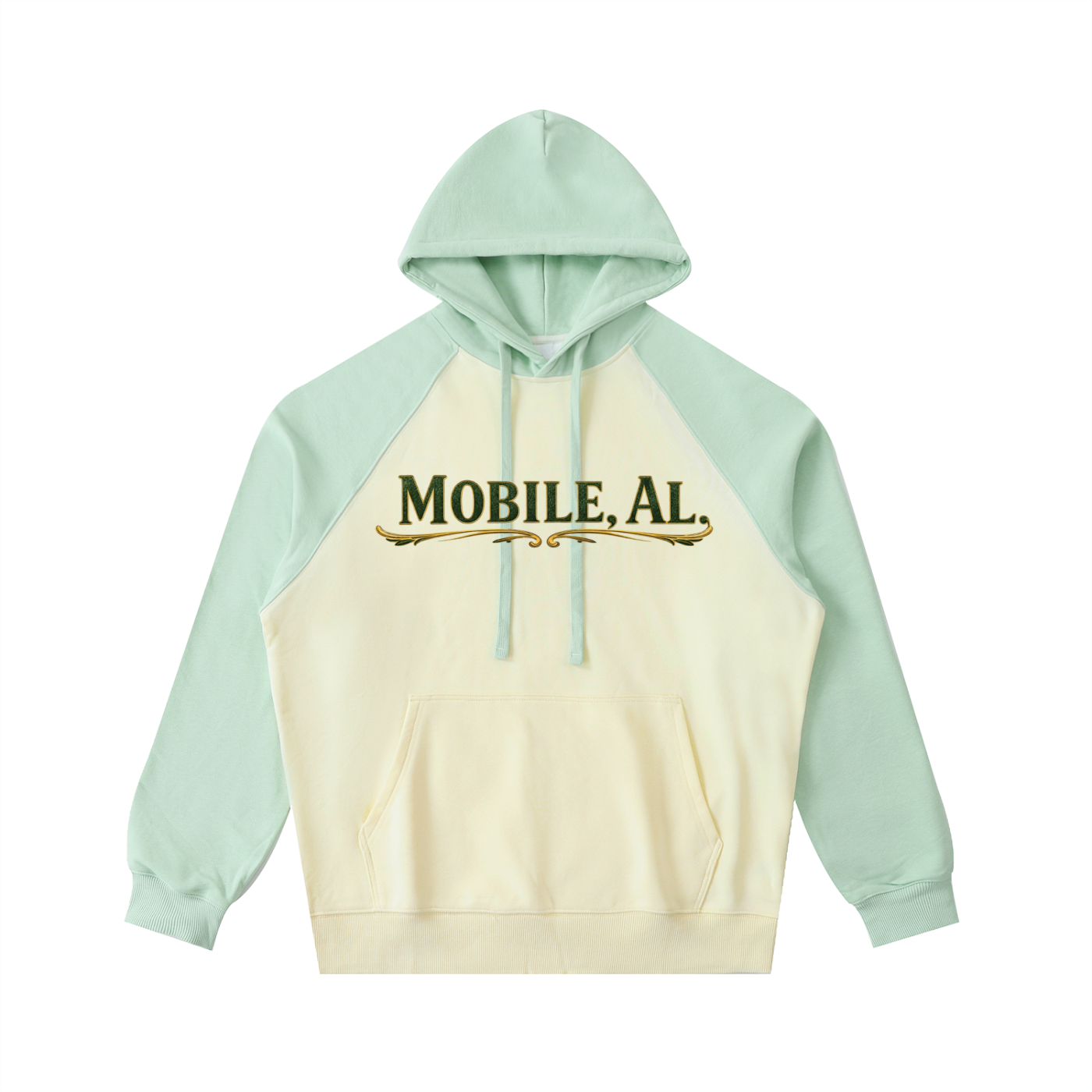 By the Water Hoodie — Green/Apricot