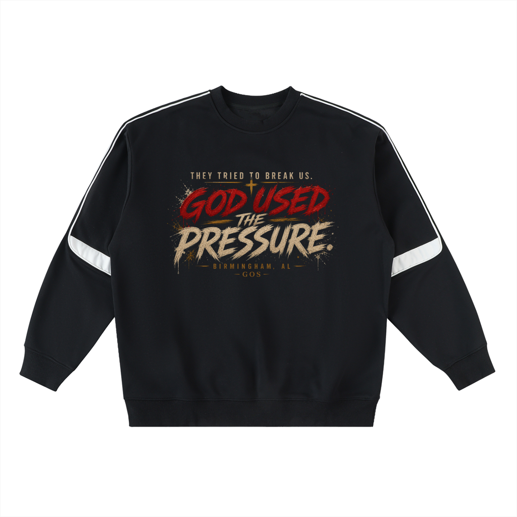 Applied Pressure Oversized Sweatshirt — Black