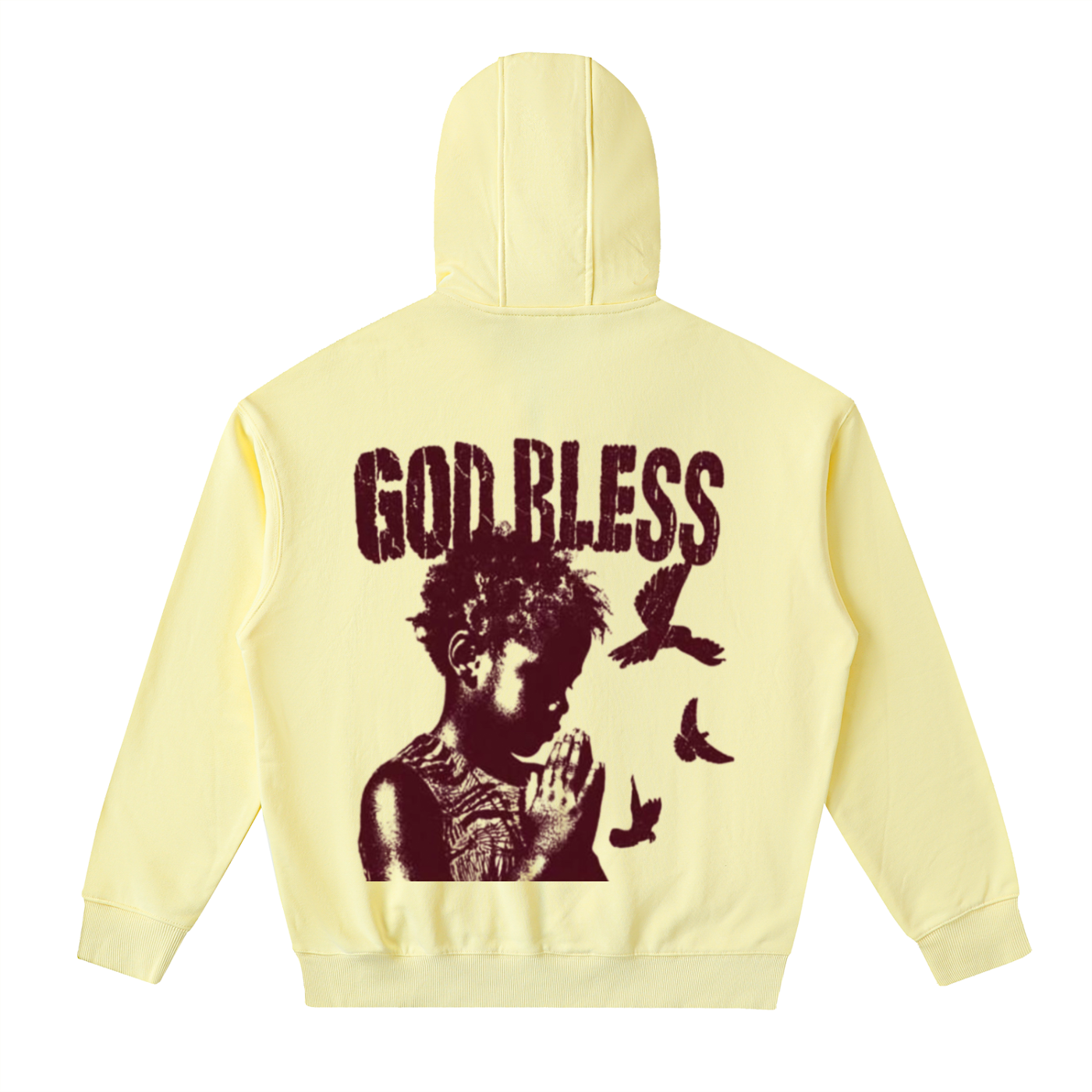 God Bless Zip Hoodie — Yellow