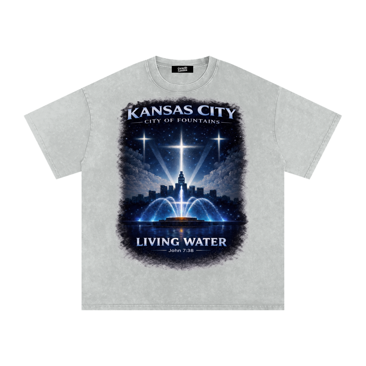 City of Fountains Oversized Tee — Gray
